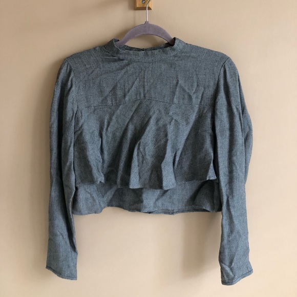 Cropped Gingham Bershka Top Size Large - Picture 1 of 5
